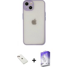 Pileli Store Pilelistore™ iPhone 14 Kılıf Ahenk Çizgi Serisi - Siyah Bilvis 5in1 3D Magic Cam Ekran Koruyucu + Diamond Kamera Lens - Kı