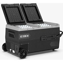 Fadem Store 95 Litre Kapasiteli Çift Bölmeli Akülü Oto Buzdolabı, 12/24 Volt