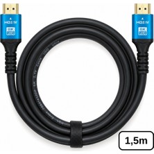 Alfais 6060 8k Ultra Hd 2.1V 48GBPS HDMI Kablo 1.5 Metre Altın Kaplama LED Tv
