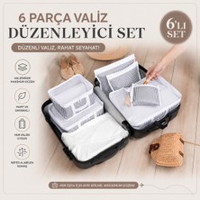 Tex Republic 6'lı Valiz Düzenleyici Set - Çok Amaçlı Düzenleyici Çizgili