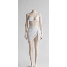 Plaj Kaftanı Mayo Bikini Üstü Bağlamalı Plaj Kıyafeti (150X50 cm Mini Boy)