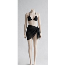 Plaj Kaftanı Mayo Bikini Üstü Bağlamalı Plaj Kıyafeti (150X50 cm Mini Boy)
