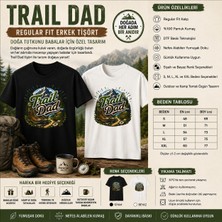Tişört Kodu Trail Dad Regular Fit Erkek Tişört – Doğa ve Kamp Tutkunu Babalar Için
