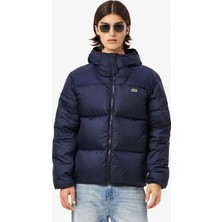 Lacoste Erkek Relaxed Fit Kapüşonlu Lacivert Şişme Mont