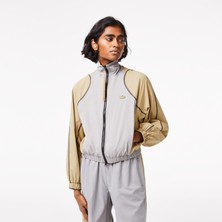 Lacoste Active Kadın Dik Yaka Renk Bloklu Kahverengi Ceket