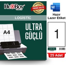 Herboy HB-1021 63,5 x 38,1 mm A4 Laser Etiket (25 Adet)