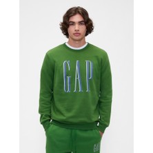 Gap Erkek Açık Yeşil Logo Fleece Sweatshirt