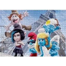 Fadem Store Ahşap Puzzle Yapboz, Eyfel Kulesi ve Şirinler Temalı 1000 Parça