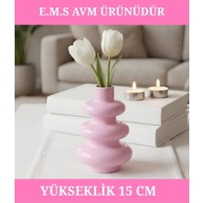 E.M.S Pastel Pembe Renk Bubble Vazo Modern Saksı Dekoratif Vazo Saksı 15 x 10 Cm.