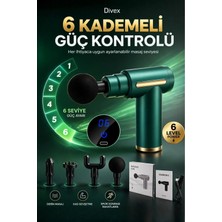 Divex Titreşimli Masaj Tabancası - Ağrı Giderici 6 Hız Kademeli 4 Başlıklı Şarjlı Masaj Aleti