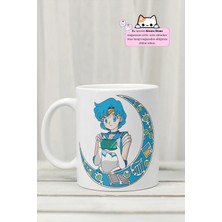 Kizaru Home Sailor Moon - Ami Mızıno Anime Tasarım Baskılı Porselen Kupa Bardak