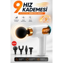 Divex Ağrı Giderici Şarjlı Masaj Tabancası LED Ekranlı - 9 Kademeli Derin Doku Masaj Aleti 4 Başlıklı
