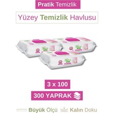 Sleepy Turco Doğadan Pratik Yüzey Temizlik Havlusu Lotus 3X100 YAPRAK(300 Yaprak)