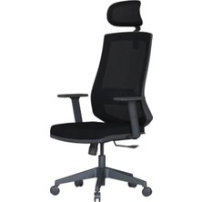 Fadem Store Ergonomik Fileli Ofis Çalışma Koltuğu, Ayarlanabilir Başlık ve Bel Desteği