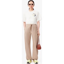 Lacoste Kadın Wide Fit Bej Pantolon