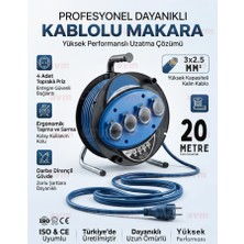 Endüstriyel Ümit Yapı Market Seyyar Kablo Makarası 3x2.5 mm 20 Metre 4'lü Topraklı Priz Uzatma Kablosu