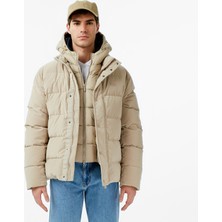 Lacoste Erkek Kapüşonlu Bej Mont