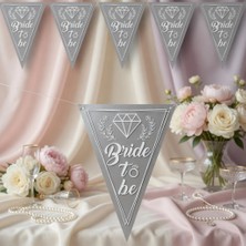 Dodomar Bride To Be Gümüş Flama Bayrak Süs 2 Metre Bekarlığa Veda Parti Dekoru