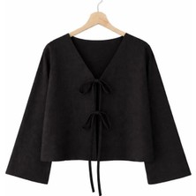 Cng Moda Önden Bağlamalı Kısa Kimono