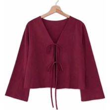 Cng Moda Önden Bağlamalı Kısa Kimono