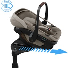 Maxi-Cosi Coral Slidepro Isofix Bazalı 360 Dönebilen Tam Yatabilen Modüler 0-13 kg Ana Kucağı Sand