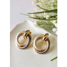 Halley Concept Helix Örgü Desenli Çelik Küpe 3x2,5 cm – Lavanta Moru