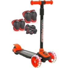 Fadem Store Işıklı 3 Tekerlekli Çocuk Scooter - Ayarlanabilir ve Koruyucu Set ile