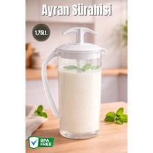 Nandy Home Beyaz Kapaklı Uzun Ayran Sürahisi 1,75 Lt. - Karıştırıcılı - Kapaklı - Bpa Free