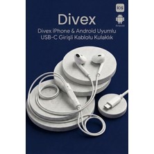 Divex Lphone ve Android Uyumlu Usb-C Girişli Kablolu Kulaklık