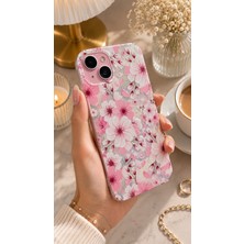 Edelfu iPhone 15 Plus / 14 Plus Uyumlu - Aurora Parlak Tüy Desenli Gümüş Koruyucu Silikon Telefon Kılıfı