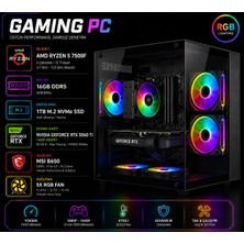 Apphirex Blood X65 Ryzen 5 7500F 16GB Ddr5 Ram 1tb M2 SSD RTX5060Tİ 16GB Masaüstü Oyun Bilgisayarı