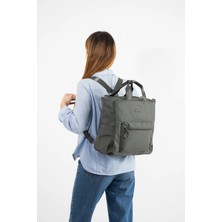 571 Collections Çanta Ultra Hafif Çok Cepli, Çok Bölmeli Sırt ve El Çantası Gri (MODEL:571-9S)