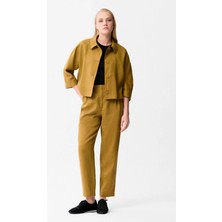 Love My Body Arka Beli Lastikli Pantolon Olive 153L9987000