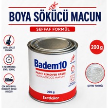 Badem10 Boya Sökücü Macun 200 gr Güçlü Formül Ahşap Metal Plastik Yüzey Güçlü Etkili Temizleme Macunu