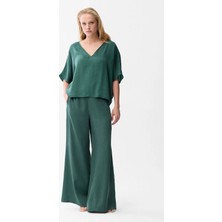 Love My Body Beli Lastikli Pantolon Yeşil 153L9759002
