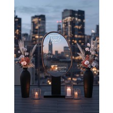 Lora Wedding Nişan Ayna Yazısı Isme Özel 50CM Altın | Welcome To Our Happily Ever After ve Isimleriniz Yazılı Söz Nişan Düğün Için Karşılama Ayna Yazısı Sticker, Folyo, Vinil