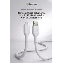 Divex Bevius Usb-A To Micro USB 2.1A Hızlı Şarj ve Veri Aktarım Kablosu 1 Metre - Android Uyumlu