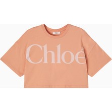 Chloe Chloé Kids Logolu Kayısı Rengi Kız Çocuk Crop Tişört