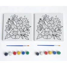 Fadem Store Hobi Boyama Seti, 20X20 cm Tuval ve 6 Renk Akrilik Boya