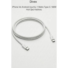 Divex iPhone ve Android Uyumlu 1 Metre Type-C 180W Hızlı Şarj Kablosu