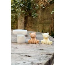 Fadem Store Mini Tekli Silikon Mum Kalıbı, Teddy Bear Temalı Yaratıcı El Sanatları Için