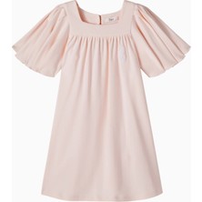 Chloe Chloé Kids Logolu Fırfırlı Pembe Kız Çocuk Elbise