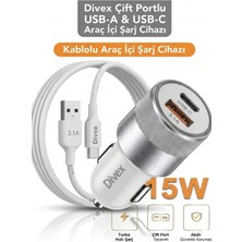 Divex Çift Portlu Usb-A & Usb-C Araç Içi Şarj Cihazı