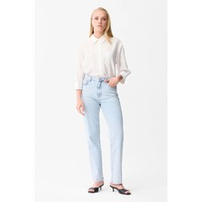 Love My Body Boru Paça Denim Cepli Pantolon Mavi 153LO024000
