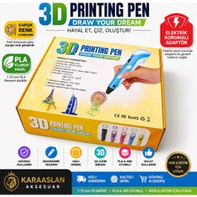 Mutkin 3D Kalem 3D Pen USB Kablolu Üç Boyutlu Yazıcı Kalem Printer (3 Adet 3m Filament -3metre-)