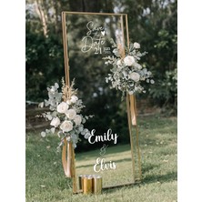 Lora Wedding Nişan Ayna Yazısı Isme Özel 50CM Beyaz | Save The Date ve Isimleriniz Yazılı Söz Nişan Düğün Için Karşılama Ayna Yazısı Sticker, Folyo, Vinil