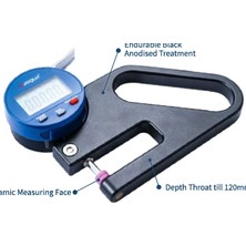 Dasqua 0-10MM Dijital Kalınlık Komparatörü Dayanıklı Siyah 120MM 0.01MM 5840-6230