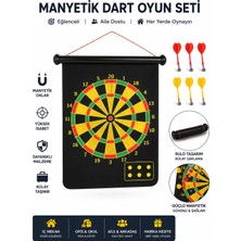Mubx Manyetik Dart Oyun Seti Büyük Boy 45X38 cm 6 Ok Ev Ofis Eğlence Oyunu