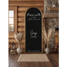 Lora Wedding Nişan Ayna Yazısı Isme Özel 50CM Altın | Say Cheese ve Isimleriniz Yazılı Söz Nişan Düğün Için Karşılama Ayna Yazısı Sticker, Folyo, Vinil