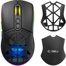 Claw's Nexus Air Pro Kablosuz 24.000 Dpi Pixart PMW3311 Sensör Makro Yazılımlı & Değiştirilebilir Kapaklı Rgb Kablosuz Gaming Mouse - Siyah (2.4 Ghz Kablosuz + Bt5.1 + Type-C ile Kullanım Desteği)